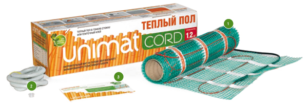 Комплектация теплого пола Unimat Cord